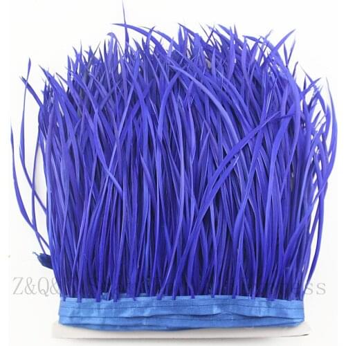 Natural Goose Feather 10-15CM (4-6 Inch) Dyed In Blue Orchid Do 2-10 Yard Single Tear Cloth DIY Craft Ornament Feather