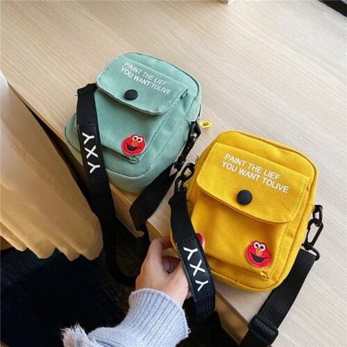 Summer New Female Bag Canvas Bag Korean Version Tide Diagonal Bag Small Square Crossbody Bag Printing Student Girl Shoulder Bag
