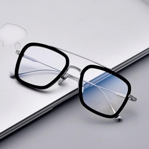 Ultralight Titanium Glasses Frame Men Luxury Brand Square Myopia Prescription Optical Eyeglasses Frame New Tony Stark Eyewear