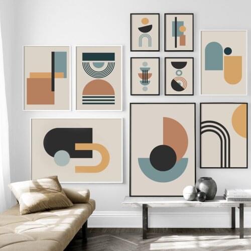 Nordic Posters And Prints Geometric Abstract Color Block Khaki Wall Art Canvas Painting Wall Pictures For Living Room Home Decor