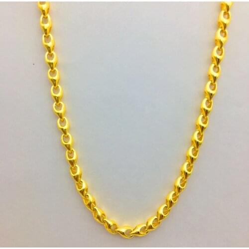 LUXURY VINTAGE 14K GOLD NECKLACE FOR MEN WEDDING ENGAGEMENT JEWELRY 6N THICK YELLOW GOLD CHAIN JEWELRY MENS ANNIVERSARY GIFTS