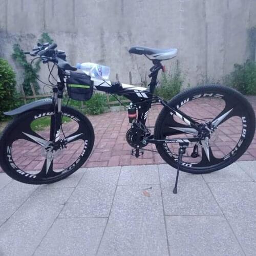 Folding Bike Mountain Bicycle 24/26 inch Off-road Transmission Double Shock-absorbing Racing Student Adult