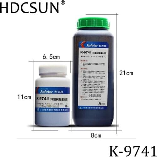High quality K-9741 low shrinkage 1:5 black Epoxy resin potting circuit board circuit board insulation cover one pair of 1.2kg