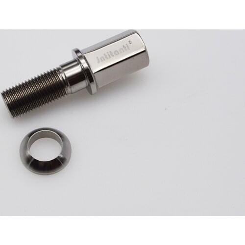 High performance mirror finishing silver color longer head Gr.5 titanium lug bolts M14*1.5*28mm with removable ball seat