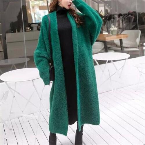 Womens Winter Warm Cardigan Overcoat 2020 Ladies Open Front Long Sleeve Thick Coat intage Loose Jacket Solid Color Long Outwear