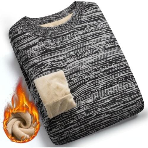 Winter Sweater For Men Plus Velvet 2020 New Arrival Thick Keep Warm Male Knitted Pullover Sweater Teenage Boys Hot Sale M59