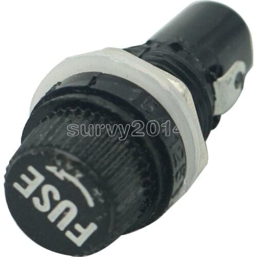 10pcs Durable 250V 10A Panel Mount Screw Cap Fuse Holder Case 5x20mm For Glass Tube Fuse