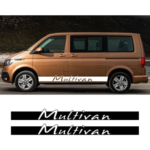 2PCS For Volkswagen VW Multivan T4 T5 T6 Car Door Side Skirt Long Stripes Stickers Auto Body Decor Vinyl Film Wrap PVC Decal