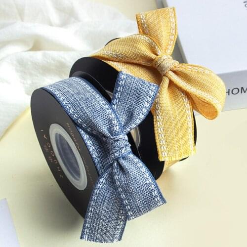 2yards Cotton Linen Ribbons for Bouquet Gifts Wrapping Hairbow DIY Materials Wedding Party Decorations Ribbon
