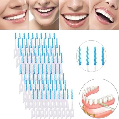 40Pcs Tooth Floss Oral Hygiene Dental Soft Plastic Interdental Brush Toothpick Cleaner Healthy for Teeth Cleaning Oral Care Tool