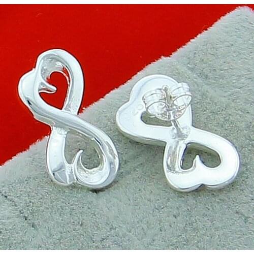 925 Sterling Silver Heart with Heart Earrings For Women Lady Gift Fashion Charm High Quality Wedding Jewelry Gifts