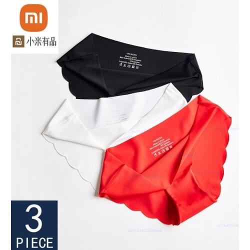 Xiaomi Seamless Panties Woman Soft Underwear Sexy Briefs Solid Female Panty Hot Sale Ladies Underpants For Women M-XXL New 3Pcs