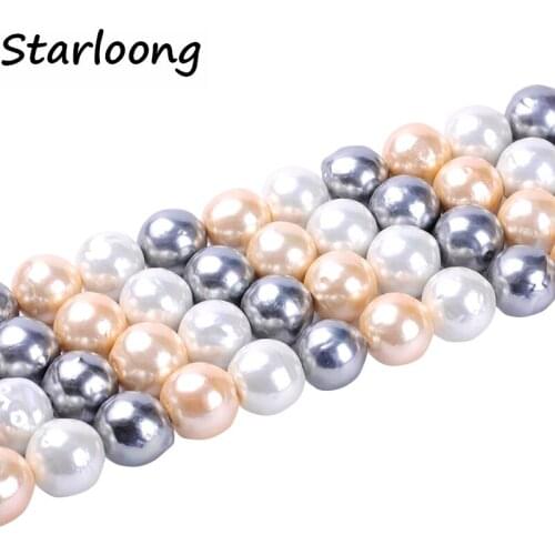 1pack/lot 21mm Fashion Round ball Natural Shell Pearl Loose Spacer Beads Mixed Multi Colours DIY for Jewelry & Craft necklace