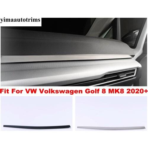 Central Control Panel Decor Sequins Strip Cover Trim Interior Stainless Steel Accessories For VW Volkswagen Golf 8 MK8 2020 2021
