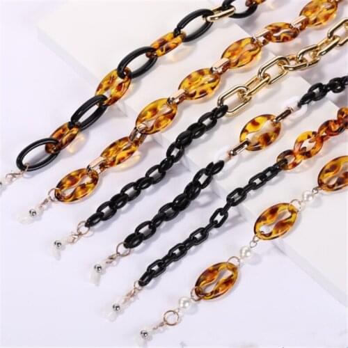 Leopard Mask Glasses Chain Women Men Acrylic Sunglasses Chains Lanyard Reading Eyeglasses Cord Neck Strap Rope