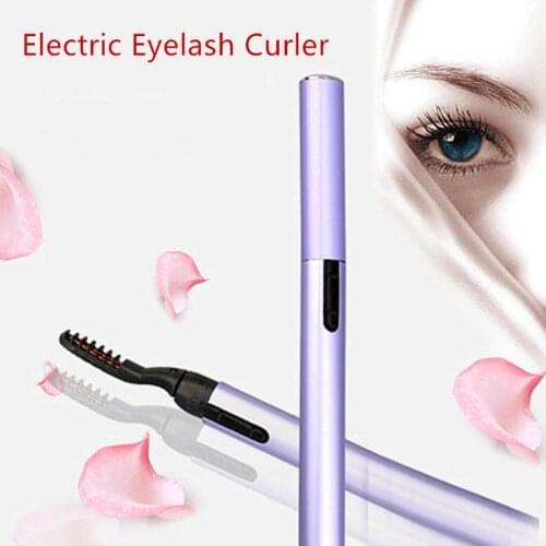 Electric Perm Heated Eyelash Portable Long-Lasting Curling with Eyelashes Brush Pen Curler Shape Mascara Cosmetic Makeup Tool