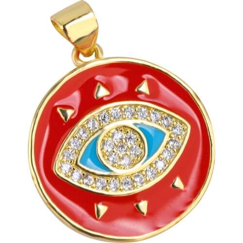 Juya DIY Handmade Enamel Pendant Supplies Luxury Greek Evil Eye Charms For Turkish Charm Jewelry Making Accessories