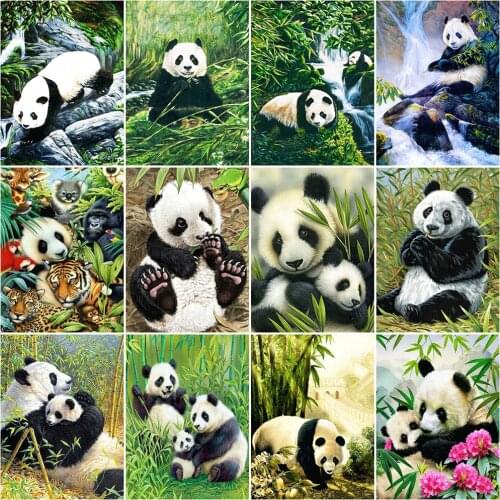 Evershine Diamond Painting Panda Full Square Round Mosaic Diamond Embroidery Sale Animals Rhinestone Pictures Home Decoration