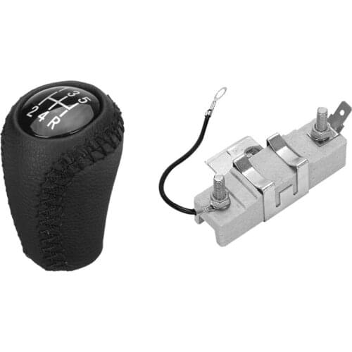 5-Speed Pu Leather Gear Shift Knob Head Shifter & 1 Pcs Resistor for Use with a 1.5 Ohms Ballast Coil