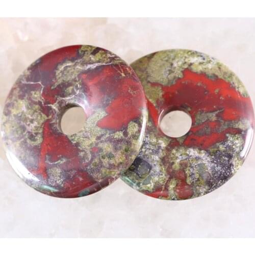 30MM 40MM CAB Cabochon Natural Stone Red Dragon Blood Donut Beads For Jewelry Making Women Men Necklace Gem Donut Bead 1Pcs K821