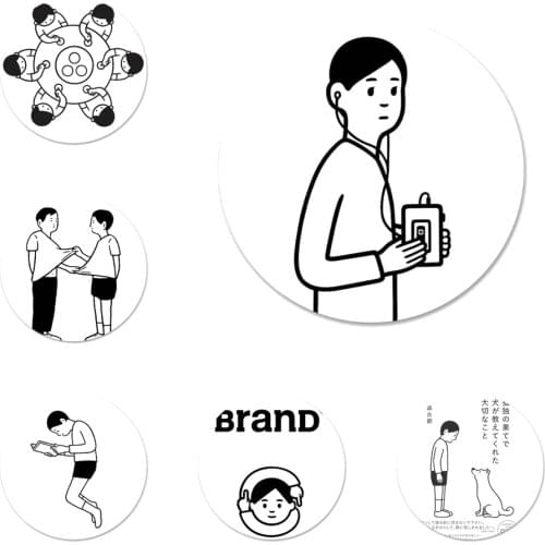 Noritake Cute Aesthetic art Icons Pins Badge Decoration Brooches Metal Badges For Clothes Backpack Decoration 58mm