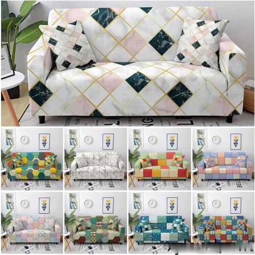 Fashion Geometric Elastic Sofa Slipcover Stretch Marble Couch Cover Color Slipcover Couch Cover Home Decor For Living Room