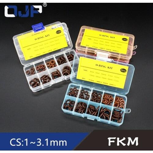 FKM O-ring kit classification thickness1/1.5/1.9/2.4/3.1mm fluorine rubber gasket seal ring group high temperature