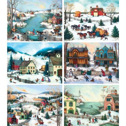 Embroidery Counted Cross Stitch Kits Needlework - Crafts 14 ct DMC Color DIY Arts Handmade Decor - Winter Fun