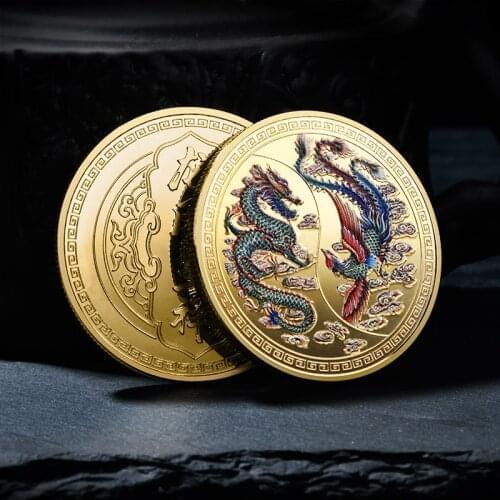 New Customized Prosperity Brought by the Dragon and the Phoenix Commemorative Coin Traditional High Quality