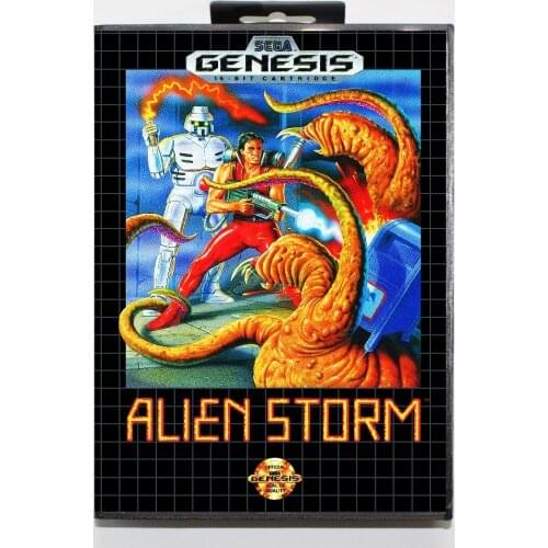 New 16 bit MD game card - alien storm with Retail box For Sega genesis system