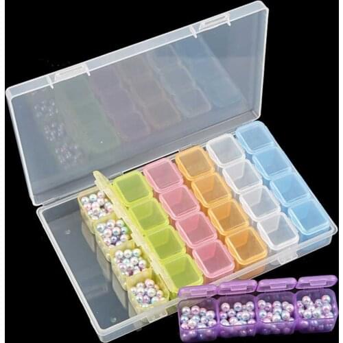 New Portable 28Slots Plastic Empty Storage Box for Nail Art Manicure Tools Jewelry Beads Display Storage Case Organizer Holder