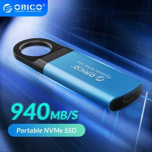 ORICO Mini External SSD M2 NVME Hard Drive 1TB 128GB 512GB M.2 NVME Portable SSD USB-C Type- C 940MB/s Solid State Drive GV100