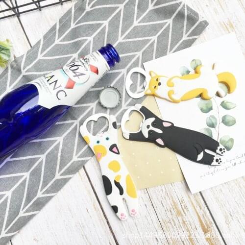 Beer Bottle Opener Cartoon Cactus Corkscrew with Magnet Adsorption Stainless Steel Kitchen Accessory