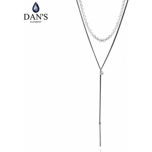 DANS Element Brand 4 Colors Real Austrian Crystals Fashion Water Drop Tassel Pendant Necklace for Women Valentine Gift 129442