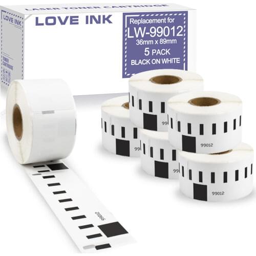 Absonic 5 Roll 99012 For Dymo Labelwriter 450 Label Printer Label Maker Tapes Address Sticker 89mm*36mm Label Writer Plastic