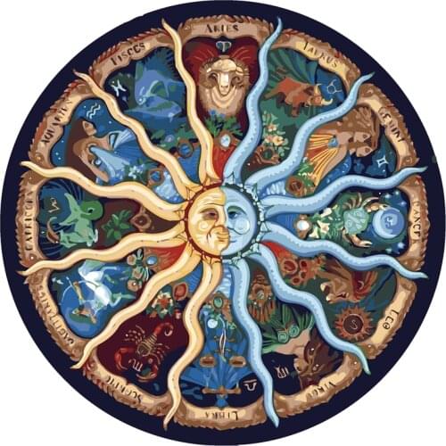 Twelve Constellations Painting By Numbers Girl Drawing On Canvas Diy Coloring By Number Figure Hand Painted Paintings Art Gift