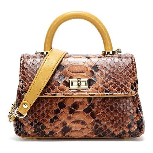 PU Leather Women Luxury Designer Handbag 2021 Shopper Tote Bag Girl Fashion Retro Minimalist Style Color Serpentine Shoulder Bag