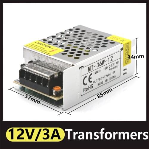 DC stabilized Power Supply 12V 36W Lighting Transformer Switching Power Suply Strip Switch LED Driver Adapter For Led Strip CCTV