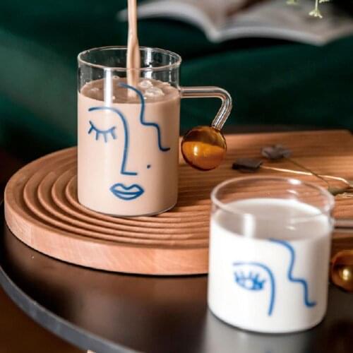 Glass Cup Fashion Creative Portable Practical Transparent Drink Bottle with Handle Home Gadget Nice-looking Milk Mug Great Gift