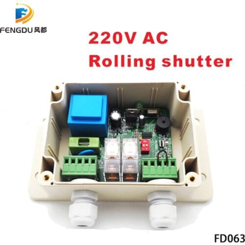 220v 433mhz wireless universal garage door Roller Shutter rf receiver 2 relay open code for rolling code