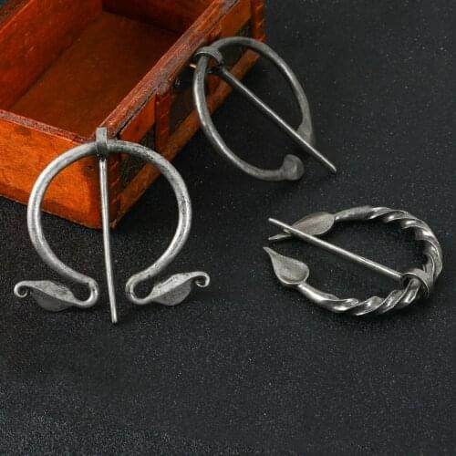 Viking Brooch Collection Vintage Penannular Shoulder Shawl Scarf Clasp Cloak Pin Medieval Jewelry Norse Viking Metal Pin Badge