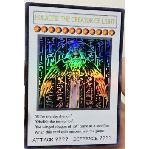 Yu Gi Oh Holactie The Creator of Light Slate Map White Plate DIY Toys Hobbies Hobby Collectibles Game Collection Anime Cards