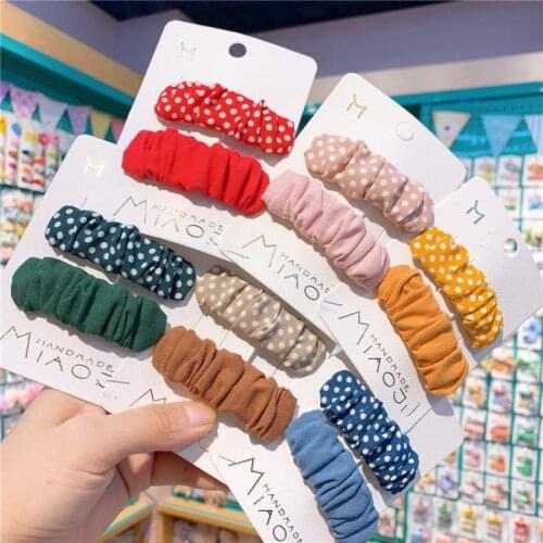 Dot Print Hair Pins For Girls Pleated Hair Accessories Baby Clip Hair Clips Kids Birthday Party Hair Styling Tools Barrette 2pcs