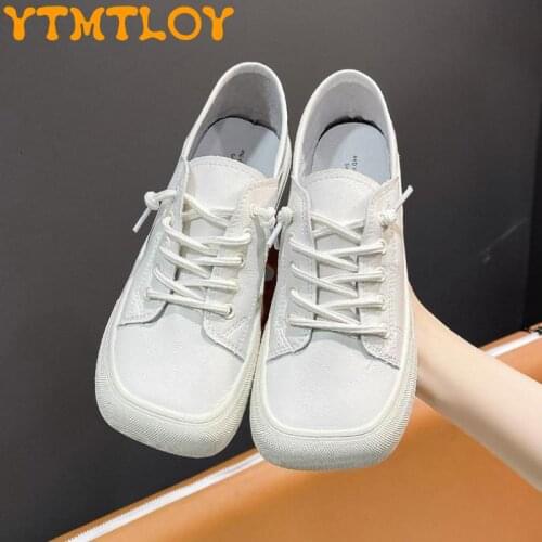 Ugly Cute Mango Head Two Wear White Shoes Women 2021 Summer New Korean Version Of Square Toe Flat Bottom Shoes All-match Casual