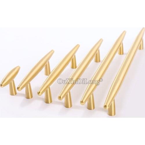 1PCS 50-290mm Kitchen Cabinet Handles Gold Brass Cabinet Handle Drawer Pulls Furniture Door Knobs For Dresse Closet GF276