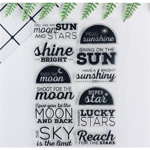 11*16 Sun Moon Transparent Clear Stamps Bullet Journal Seal For Scrapbooking Rubber Stamp Sentiment Photo Album Card Making