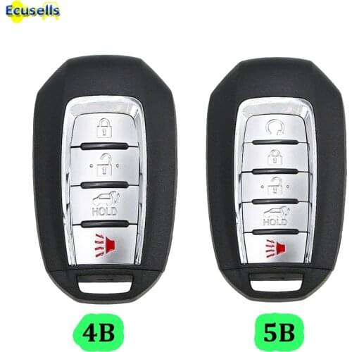 4/5 Buttons Smart Remote Control car Key Case Shell fob for Infiniti QX QX60 2019 2020 with emergency key