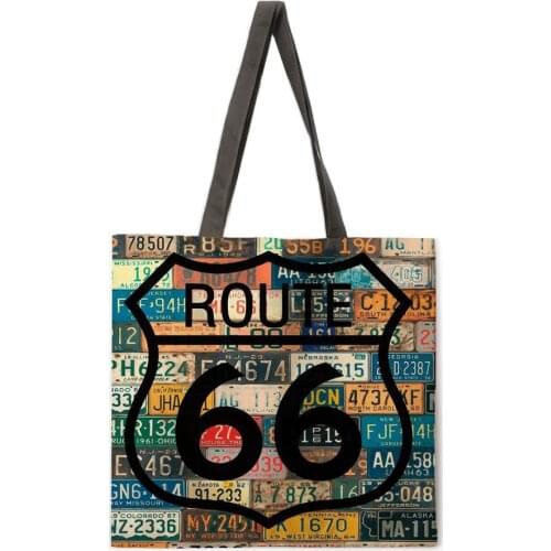 66 road linen shopping bag ladies shoulder bag foldable shopping bag outdoor beach handbag female handbag