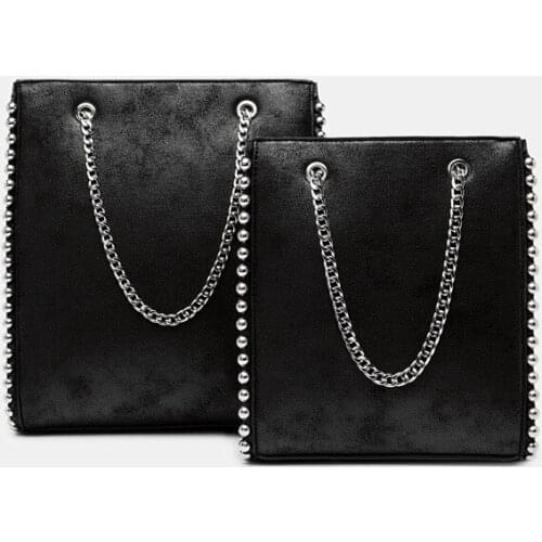 Brands Rivet Chains Tote Women Shoulder Bag Designer High Quality Handbag Beaded Shopper Bags for Women 2021 Clutch Purse Female