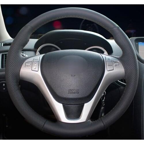 Black Artificial Leather Steering Wheel Covers for Hyundai Rohens Coupe 2009 Rohens Coupe